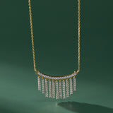 Stardust Fringes Necklace, 14K Gold Vermeil, 7/8 ct Lab Grown Diamond-5