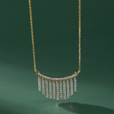Stardust Fringes Necklace, 14K Gold Vermeil, 7/8 ct Lab Grown Diamond-5