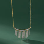 Stardust Fringes Necklace, 14K Solid Gold, 7/8 ct Lab Grown Diamond-5