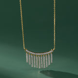 Stardust Fringes Necklace, 14K Solid Gold, 7/8 ct Lab Grown Diamond-5