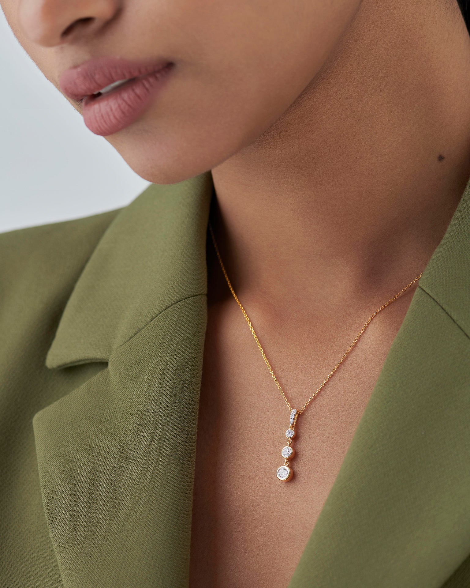 Ever Stylish Solitaire Necklace, 14K Solid Gold, 1/3 ct Lab Grown Diamond-4