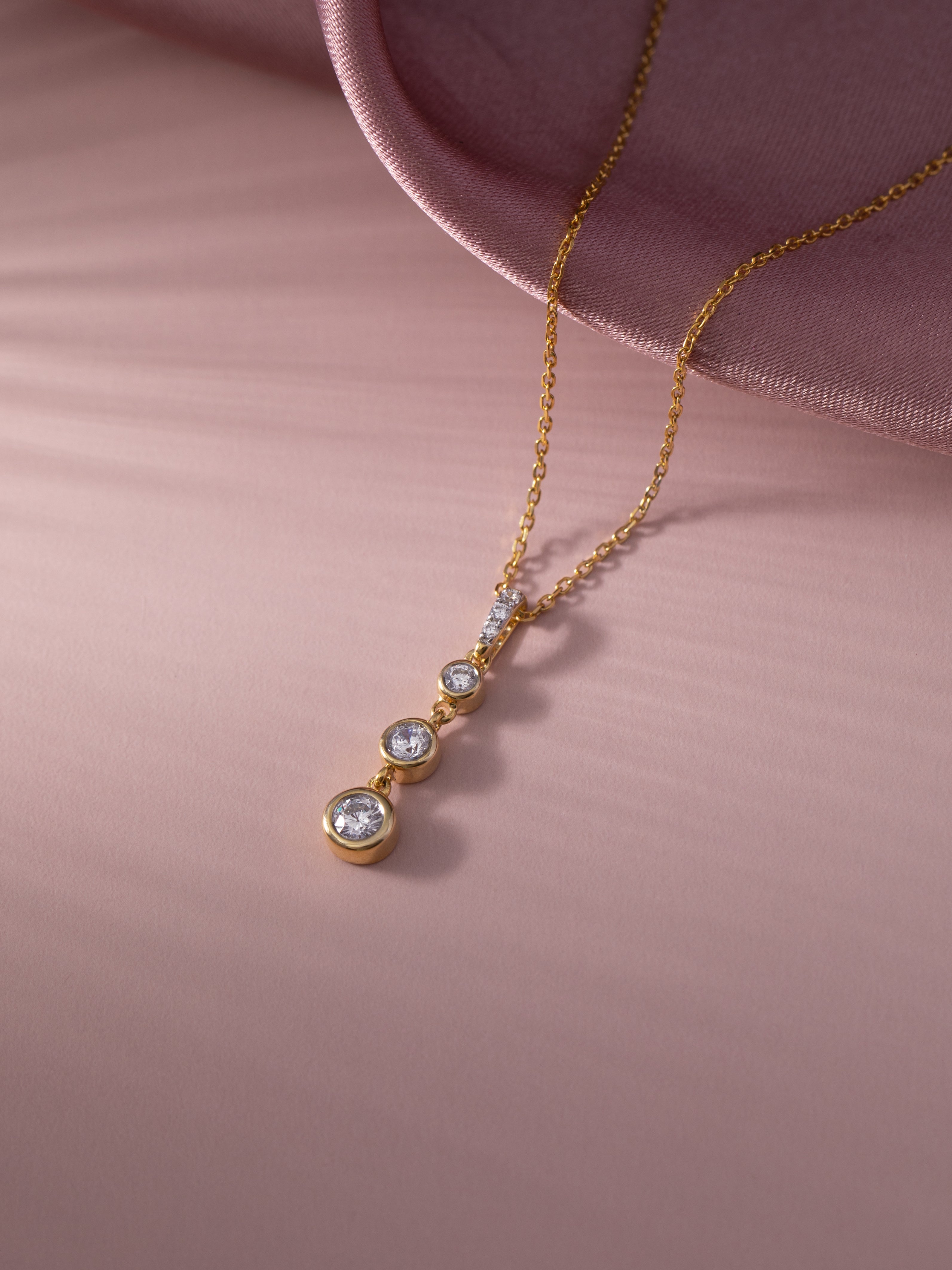 Ever Stylish Solitaire Necklace, 14K Solid Gold, 1/3 ct Lab Grown Diamond-3