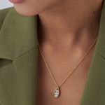 Trio Glow Solitaire Necklace, 14K Solid Gold, 1/2 ct Lab Grown Diamond-4