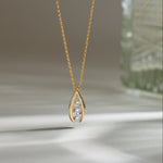 Trio Glow Solitaire Necklace, 14K Gold Vermeil, 1/2 ct Lab Grown Diamond-6