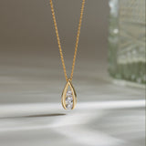 Trio Glow Solitaire Necklace, 14K Gold Vermeil, 1/2 ct Lab Grown Diamond-6