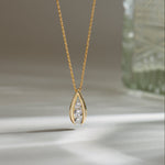 Trio Glow Solitaire Necklace, 14K Gold Vermeil, 1/2 ct Lab Grown Diamond-6