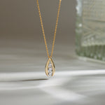 Trio Glow Solitaire Necklace, 14K Gold Vermeil, 1/2 ct Lab Grown Diamond-1