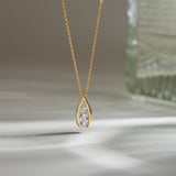 Trio Glow Solitaire Necklace, 14K Gold Vermeil, 1/2 ct Lab Grown Diamond-1