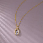 Trio Glow Solitaire Necklace, 14K Gold Vermeil, 1/2 ct Lab Grown Diamond-5