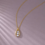 Trio Glow Solitaire Necklace, 14K Gold Vermeil, 1/2 ct Lab Grown Diamond-5