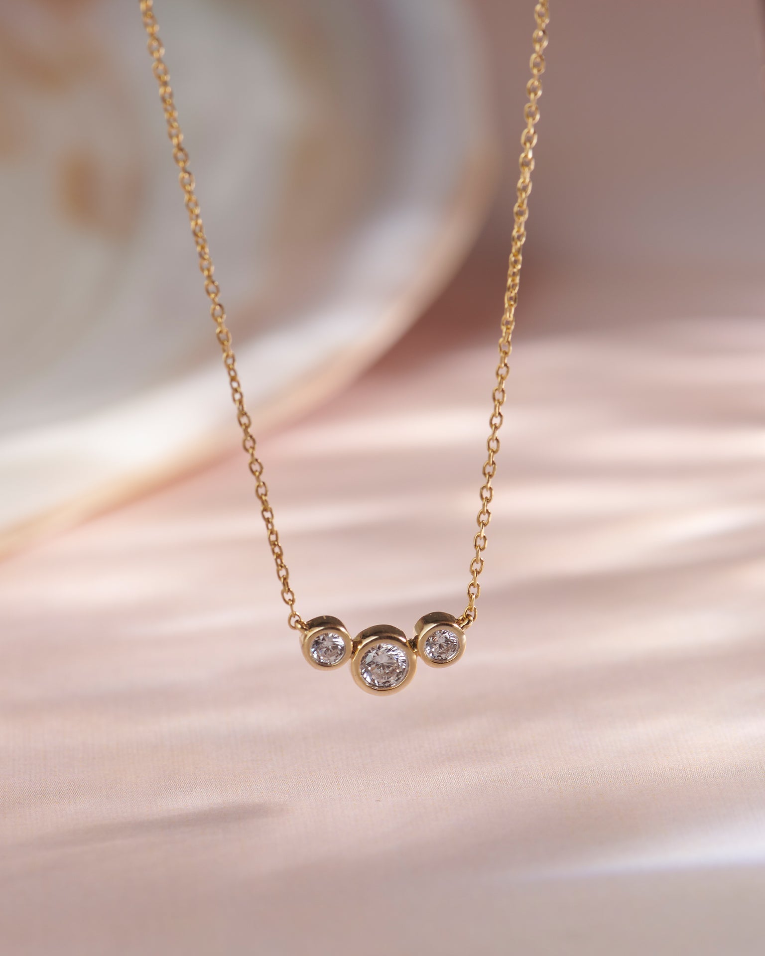 Moonlit Solitaire Necklace, 14K Gold Vermeil, 1/3 ct Lab Grown Diamond-5