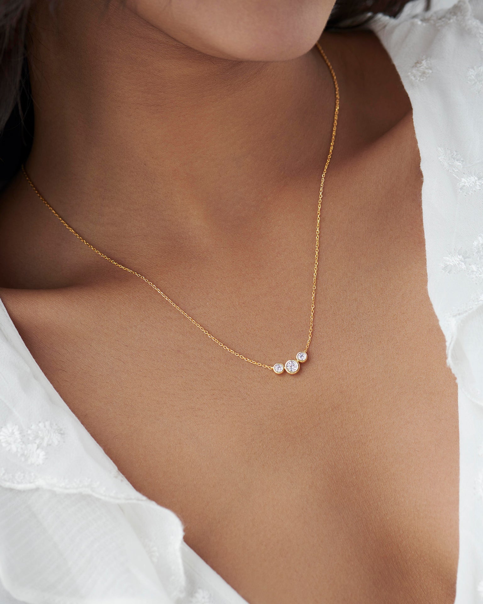 Moonlit Solitaire Necklace, 14K Gold Vermeil, 1/3 ct Lab Grown Diamond-4