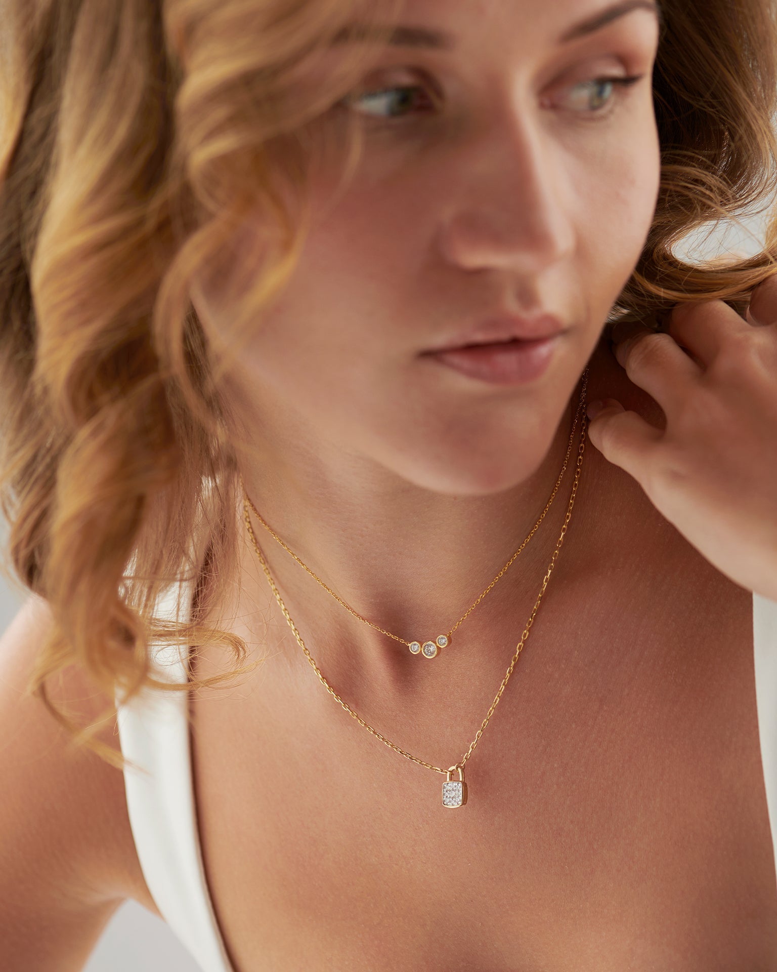 Moonlit Solitaire Necklace, 14K Gold Vermeil, 1/3 ct Lab Grown Diamond-2