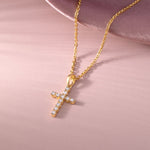 Diamond Cross Necklace, 14K Gold Vermeil, 1/5 ct Lab Grown Diamond-5