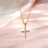 Diamond Cross Necklace, 14K Gold Vermeil, 1/5 ct Lab Grown Diamond-6