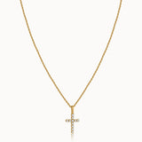 Diamond Cross Necklace, 14K Solid Gold, 1/5 ct Lab Grown Diamond-3