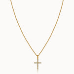 Diamond Cross Necklace, 14K Gold Vermeil, 1/5 ct Lab Grown Diamond-3