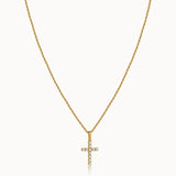 Diamond Cross Necklace, 14K Gold Vermeil, 1/5 ct Lab Grown Diamond-3