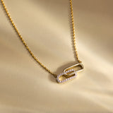 Paperclip Bar Diamond Necklace