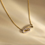 Paperclip Bar Diamond Necklace