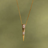 Metal Wave Diamond Necklace