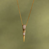 Metal Wave Diamond Necklace