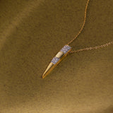 Metal Wave Diamond Necklace