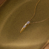 Metal Wave Diamond Necklace