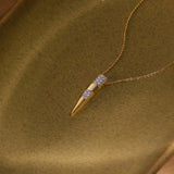 Metal Wave Diamond Necklace