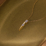 Metal Wave Diamond Necklace