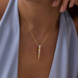 Metal Wave Diamond Necklace