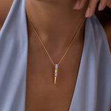 Metal Wave Diamond Necklace