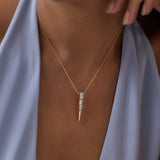 Metal Wave Diamond Necklace
