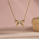 Charmed Bow Diamond Necklace