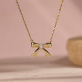Charmed Bow Diamond Necklace