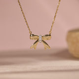 Charmed Bow Diamond Necklace