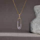 Minimal Paperclip Diamond Necklace