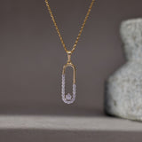 Minimal Paperclip Diamond Necklace