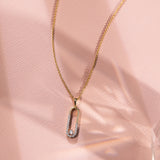 Minimal Paperclip Diamond Necklace