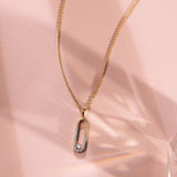 Minimal Paperclip Diamond Necklace
