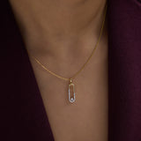 Minimal Paperclip Diamond Necklace