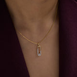 Minimal Paperclip Diamond Necklace
