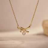 Dancing Diamond Bow Necklace