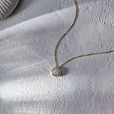Solid Circle Round Diamond Necklace