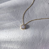 Solid Circle Round Diamond Necklace