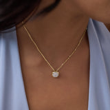 Solid Circle Round Diamond Necklace