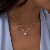 Solid Circle Round Diamond Necklace