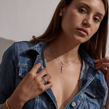 Sleek Elongated Diamond Necklace