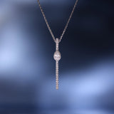 Sleek Elongated Diamond Necklace