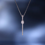 Sleek Elongated Diamond Necklace